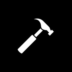 Hammer icon template isolated on black background 