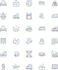 Business administration line icons collection. Leadership, Management, Entrepreneurship, Innovation, Strategy, Accounting, Marketing vector and linear illustration. Sales,Finance,Operations outline