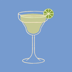 Margarita cocktail illustration.