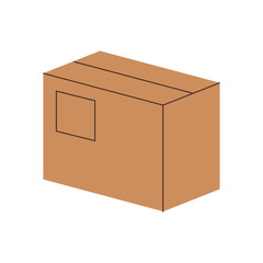 Cardboard box vector flat illustration. Delivery cargo box.	
