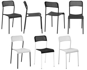 Designer modern chair for home or cafe. Isolated from the background. Interior element. From different angles