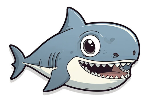 Baby Shark Sticker On Isolated Transparent Background, Png, Logo. Generative AI 
