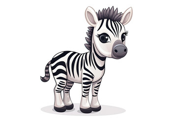 Obraz na płótnie Canvas Baby Zebra Sticker On Isolated Transparent Background, Png, Logo. Generative AI 