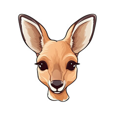 Baby Kangaroo Face Sticker On Isolated Transparent Background, Png, Logo. Generative AI 