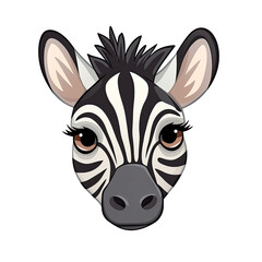 Fototapeta na wymiar Baby Zebra Face Sticker On Isolated Transparent Background, Png, Logo. Generative AI 