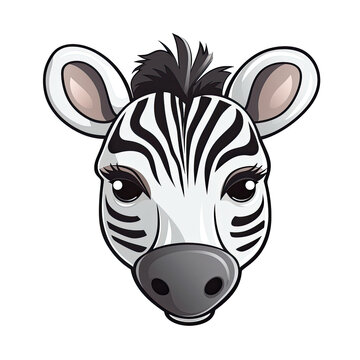 Baby Zebra Face Sticker On Isolated Transparent Background, Png, Logo. Generative AI 