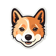 Dog Face Sticker On Isolated Transparent Background, Png, Logo. Generative AI 