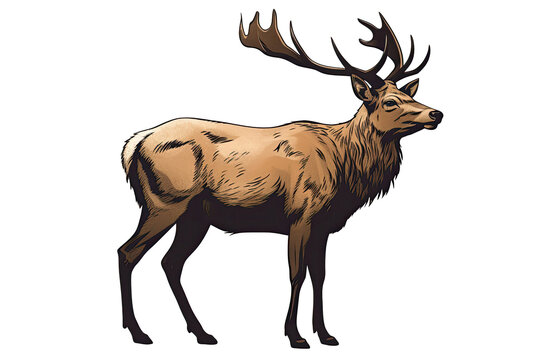Deer Sticker On Isolated Transparent Background, Png, Logo. Generative AI 