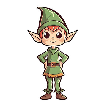 Elf Sticker On Isolated Transparent Background, Png, Logo. Generative AI 