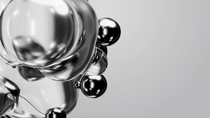 3d render motion design wallpaper animation business presentation monochrome grey white metaball gray liquid water soapy mercury bubble metasphere ball silver metal transition deformation metaverse
