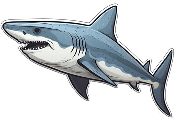 Shark Sticker On Isolated Transparent Background, Png, Logo. Generative AI 