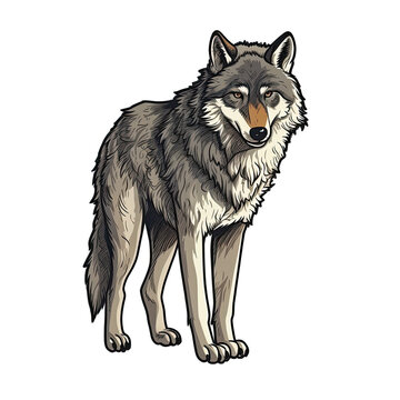 Wolf Sticker On Isolated Tansparent Background, Png, Logo. Generative AI