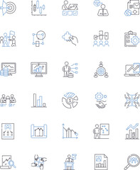 Budget control line icons collection. Frugality, Spending, Expenses, Savings, Allocation, Planning, Accounting vector and linear illustration. Forecasting,Thrift,Monitoring outline signs set