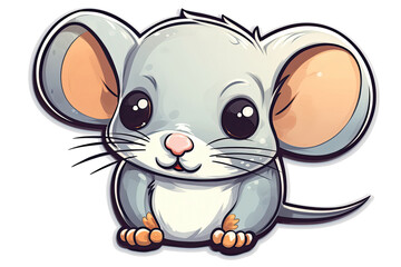 Mouse Sticker On Isolated Transparent Background, Png, Logo. Generative AI