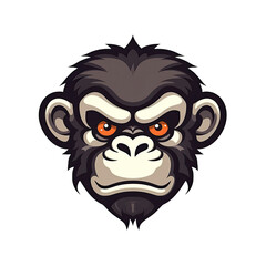 Angry Monkey Face Sticker On Isolated Transparent Background, Png, Logo. Generative AI