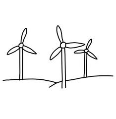 Windr&auml;der in Landschaft, Windpark