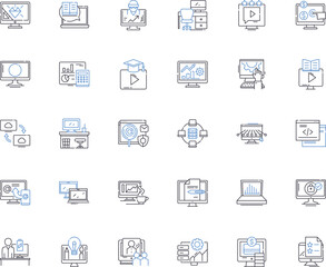 Digital Connectivity line icons collection. internet, wireless, broadband, connectivity, G, IoT, Wi-Fi vector and linear illustration. broadband,nerk,broadband outline signs set