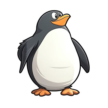 Proud Penguin Sticker On Isolated Transparent Background, Png, Logo. Generative AI