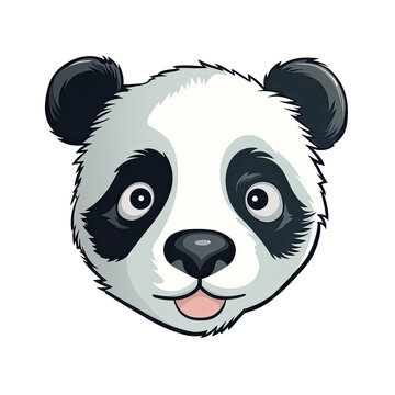 Kiss Panda Face Sticker On Isolated Tansparent Background, Png, Logo. Generative AI