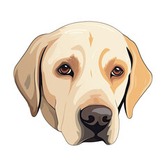 Sad Labrador Retriever Dog Face Sticker On Isolated Tansparent Background, Png, Logo. Generative AI