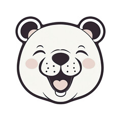 Smile Bear Face Sticker On Isolated Tansparent Background, Png, Logo. Generative AI