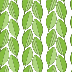 Abstract seamless pattern with green Leaf design