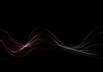 Naklejka premium Elegant abstract light line effect on black background