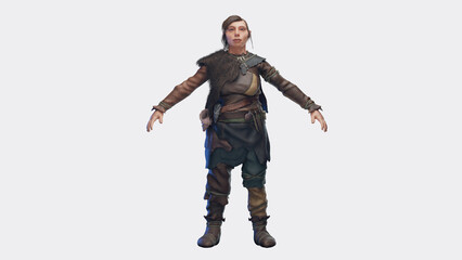 3d illustration of a female homo neanderthalensis