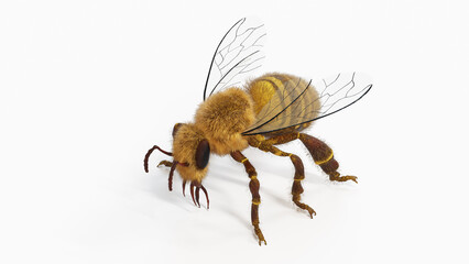 3d illustration of a honey bee