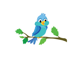 blue bird on branch