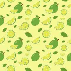 Seamless Pattern of green Lemons, Background, Wrapping paper, wallpaper, packaging, textile prints vector