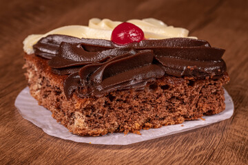 Two love brownie, with white and dark chocolate plus cherry