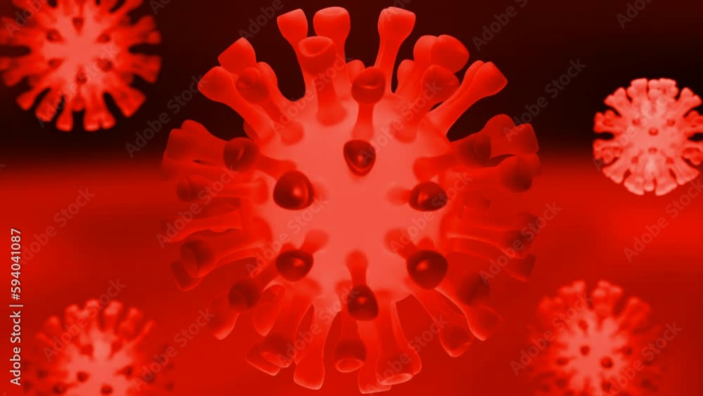 Poster yellow and red background with virus. design. a rich shade background made in abstraction with rotat