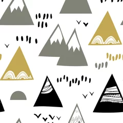 Wall murals Mountains Textile and digital seamless pattern design 