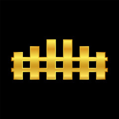 fence icon in gold colored