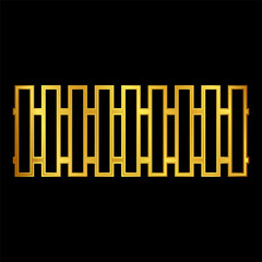 fence icon in gold colored