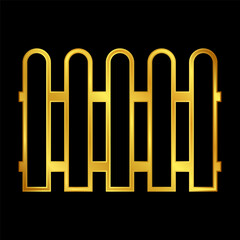 fence icon in gold colored