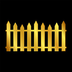 fence icon in gold colored