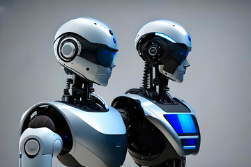 Two humanoid robots made with Generative AI