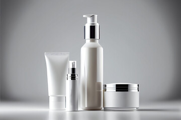 Treatment cosmetic lotion cream tube bottle pakage with light, AI Generated