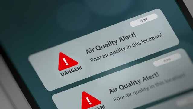 Push Notification with Air Quality Alert on Smart Phone
