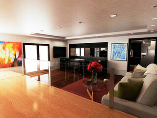 3D , ILUSTRACION ,COMEDOR 3D