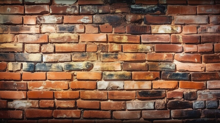 Old vintage colored rustic brickwork backdrop for decorative home design. Generative Ai