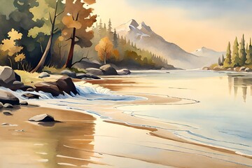 Herbstlandschaft im aquarell Style