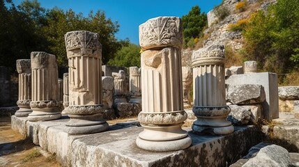 Ancient city of Xanthos in turkey. Generative Ai