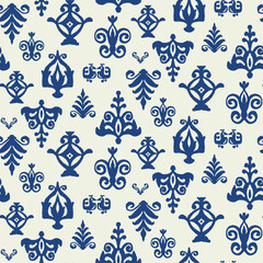 Ethnic Seamless Pattern Design Boho Tribal Motive Ornaments African Indian Folk Embroidery Vector for Fabric Textile