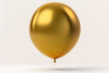 Golden balloon 3D rendering illustration isolated on gray background (ai generated)
