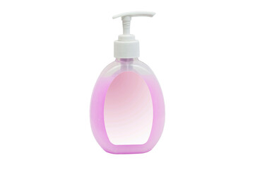 liquid soap in a functional bottle on a white background. antiseptic in a bottle on a light texture. personal care products concept