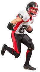 Football Player Running and Holding Ball - Isolated