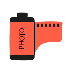 Film icon for old types of camera in flat style design